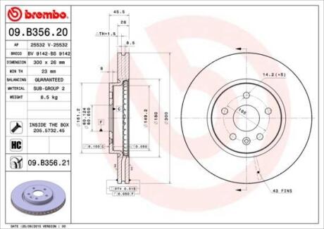 Гальмівний диск BREMBO 09B35621