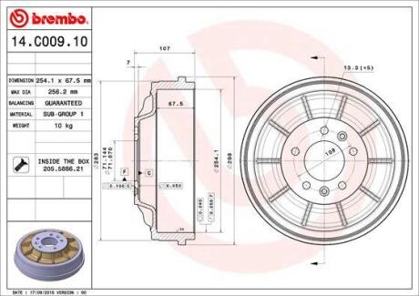 Гальмівний барабан BREMBO 14C00910