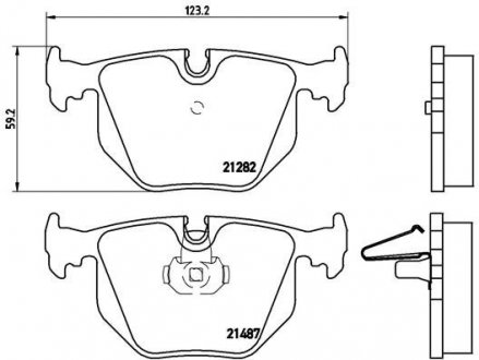 Колодка тормозов. диск. BMW 3 (E46) задн. (выр-во) BREMBO P 06 020