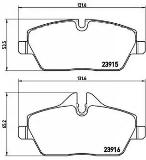 Колодка тормозов. диск. MINI COOPER 06-,ONE 09-,CLUBMAN 2010-передн. (выр-во) BREMBO P 06 034