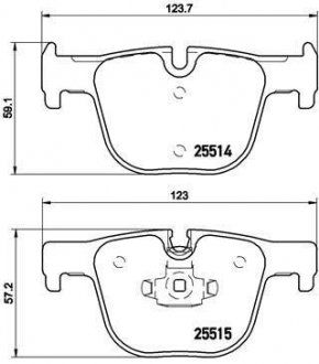 Комплект тормозных колодок из 4 шт. дисков BREMBO P06072 (фото 1)