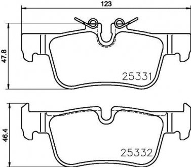 Гальмівні колодки зад. BMW 1/2/i3/X1/X2 BREMBO P 06 094 (фото 1)