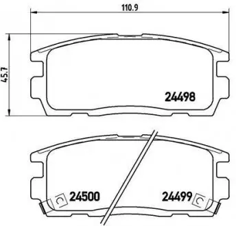 Колодка торм. диск. CHEVROLET CAPTIVA задн. P 10 004 BREMBO P10004