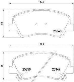 Комплект тормозных колодок из 4 шт. дисков BREMBO P18025 (фото 1)