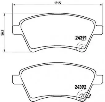 Комплект тормозных колодок из 4 шт. дисков BREMBO P23105