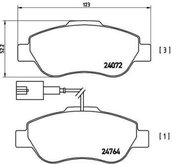 Комплект гальмівних колодок BREMBO P23107