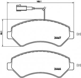 Комплект гальмівних колодок з 4 шт. дисків BREMBO P23136 (фото 1)