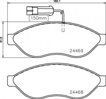 Комплект тормозных колодок из 4 шт. дисков BREMBO P23144 (фото 1)