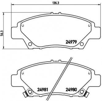 Комплект тормозных колодок из 4 шт. дисков BREMBO P28050 (фото 1)