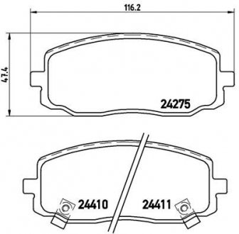 Комплект тормозных колодок из 4 шт. дисков BREMBO P30032 (фото 1)