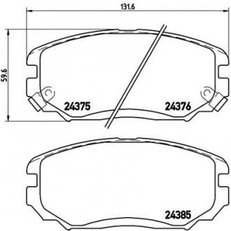 Комплект гальмівних колодок з 4 шт. дисків BREMBO P30038