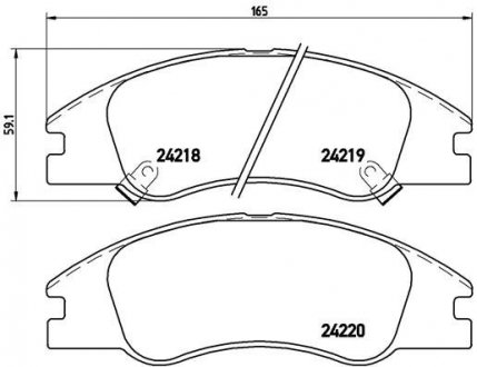 Комплект тормозных колодок из 4 шт. дисков BREMBO P30042 (фото 1)