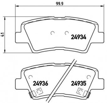Комплект тормозных колодок из 4 шт. дисков BREMBO P30047 (фото 1)