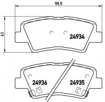 Комплект тормозных колодок из 4 шт. дисков BREMBO P30047