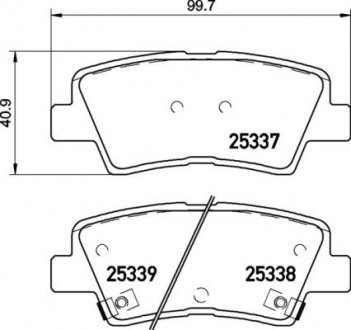 Комплект тормозных колодок из 4 шт. дисков BREMBO P30094 (фото 1)