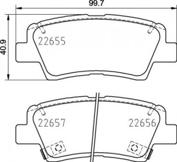 Гальмівні колодки зад. Hyundai i30/i40 11-/Kia Cee\'d 12- (akebono) BREMBO P 30 103