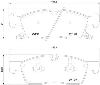 Колодка тормозов. диск. JEEP GRAND CHEROKEE 2011-18 WHEELS передн. (выр-во) BREMBO P 37 017