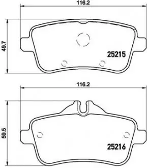 Комплект тормозных колодок из 4 шт. дисков BREMBO P50100