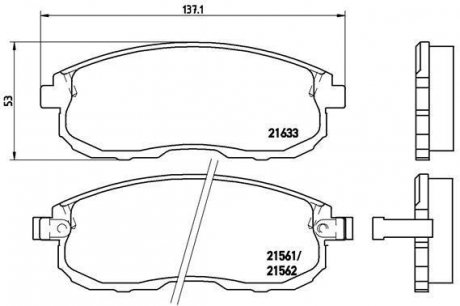 Комплект тормозных колодок из 4 шт. дисков BREMBO P56021 (фото 1)