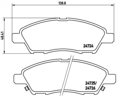 Колодки тормозные дисковые BREMBO P56070 (фото 1)