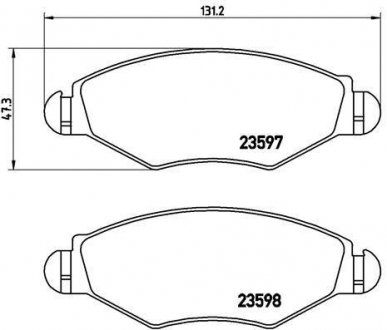 Гальмівні колодки пер. Peugeot 206/306 94- BREMBO P 61 063 (фото 1)