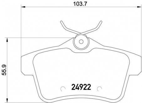 Гальмівні колодки зад. Citroen C4 09-/Peugeot 3008 09- (TRW) BREMBO P 61 114