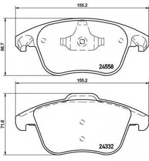 Комплект тормозных колодок из 4 шт. дисков BREMBO P61117 (фото 1)