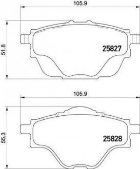 Гальмівні колодки зад. Citroen C4/Peugeot 308 II 13- (Bosch) BREMBO P 61 124