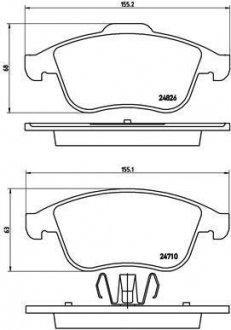 Комплект тормозных колодок из 4 шт. дисков BREMBO P68047