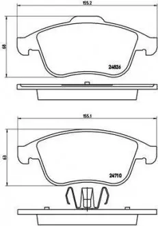 Комплект тормозных колодок из 4 шт. дисков BREMBO P68047