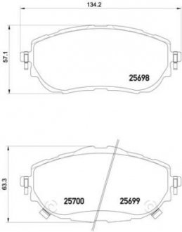 Комплект тормозных колодок из 4 шт. дисков BREMBO P83150 (фото 1)