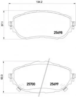Комплект тормозных колодок из 4 шт. дисков BREMBO P83150