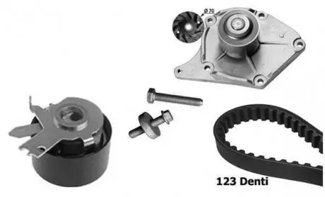 Комплект ГРМ (+помпа), (Ремень CD0251) 1.5dCi Micra III/Kubistar/Almera II 03- BUGATTI KBU10011B