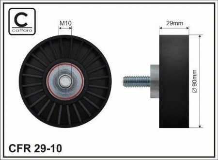 Ролик ременя генератора (направ.) Connect 1.8D/TDCI 02- (+AC) CAFFARO 2910 (фото 1)