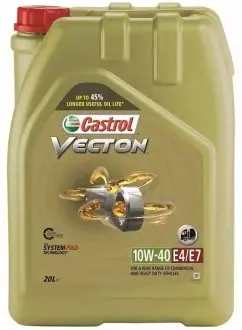 Масло ДВС 10W-40 VECTON API CI-4, ACEA E4/E7, MAN M 3277, 20л, синт. CASTROL 15BA40