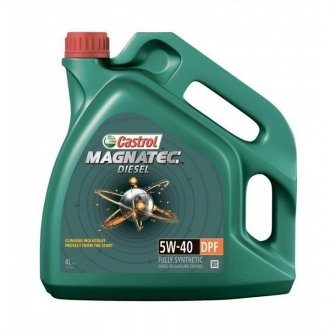 Масло ДВС 5W-40 MAGNATEC DIESEL DPF API SN/CF, ACEA C3, GM dexos2, 4л, синт. CASTROL 15C4AA