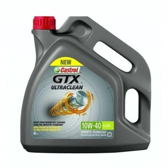 Масло ДВС 10W-40 GTX ULTRACLEAN API SN, ACEA A3/B4, RN 0700/RN 0710, 4л, п/синт. CASTROL 15DE18 (фото 1)