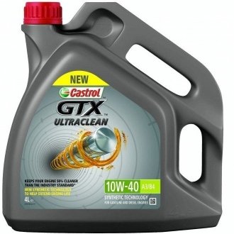 Олива моторна GTX ULTRA CLEAN 10W-40 A/B (Каністра 4л) CASTROL 15F123