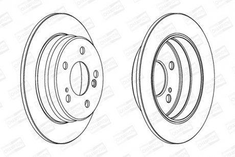 Диск гальмівний задній (кратно 2) MB (W201, W124) CHAMPION 561333CH (фото 1)