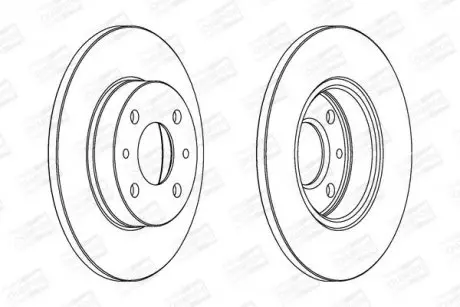 Диск тормозной передний/задний (кратно 2шт.) Fiat 500 (07-)/Ford Ka (08-16) CHAMPION 561380CH