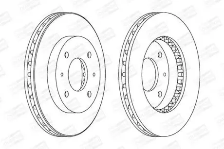 Диск тормозной передний (кратно 2шт.) Volvo S40, V40/Mitsubishi Carisma, Galant, Lancer (98-) CHAMPION 561926CH