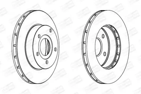 Диск гальмівний передній (кратно 2) Jeep Grand Cherokee (99-) CHAMPION 562147CH