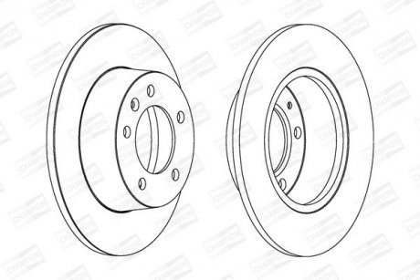 Диск тормозной задний (кратно 2шт.) Opel Movano/Renault Master (II) CHAMPION 562164CH (фото 1)