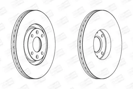 Диск тормозной передний (кратно 2шт.) CITROEN C4 Grand Picasso I (UA_) 06-13, C4 I (LC_) 04-14 CHAMPION 562267CH