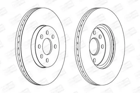 Диск гальмівний передній (кратно 2) Opel Astra H (A04) (04-14), Astra H Classic Hatchback (A04) (09-) CHAMPION 562278CH
