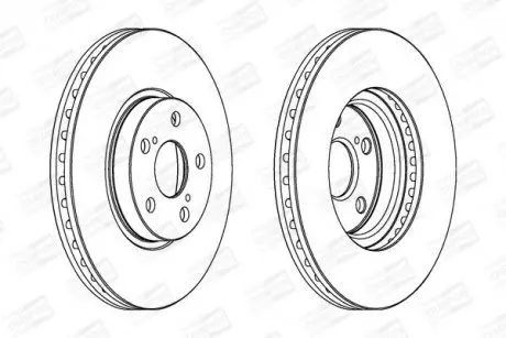 Диск тормозной передний (кратно 2шт.) Toyota Avensis (II) CHAMPION 562453CH