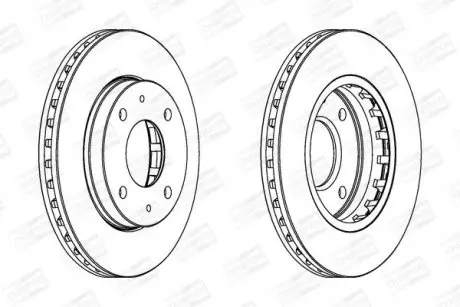 Диск тормозной передний (кратно 2шт.) HYUNDAI ELANTRA III (XD) 00-06, ELANTRA III Saloon (XD) 00-06 CHAMPION 562459CH