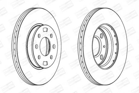 Диск тормозной передний (кратно 2шт.) HYUNDAI ACCENT III Saloon (MC) 05-12, ACCENT IV (RB) 10- CHAMPION 562554CH