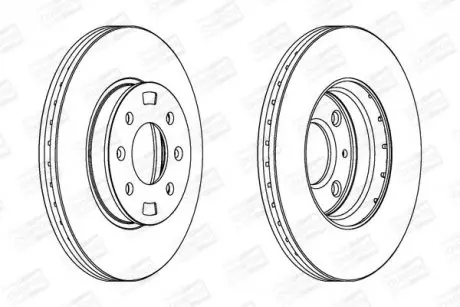 Диск тормозной передний (кратно 2шт.) HYUNDAI ACCENT III Saloon (MC) 05-12, ACCENT IV (RB) 10- CHAMPION 562554CH