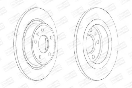 Диск тормозной задний (кратно 2шт.) CHEVROLET CRUZE (J300) (09-)/OPEL ASTRA J (P10) (09-15) CHAMPION 562640CH (фото 1)